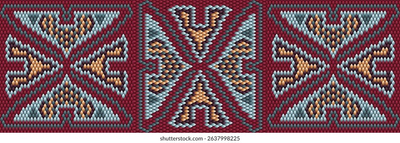 Pattern, ornament  ethnic, folk, geometric, mosaic for fabrics, interiors, ceramics and furniture in the Latin American style.