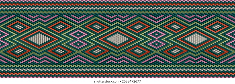 Pattern, ornament  ethnic, folk, geometric, mosaic for fabrics, interiors, ceramics and furniture in the Latin American style.