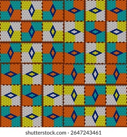 Padrão, ornamento étnico, folclórico, geométrico, mosaico para tecidos, interiores, cerâmica e móveis no estilo latino-americano.