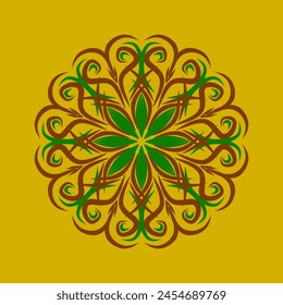 Patrón con adorno verde y diseño de Plantilla roja 