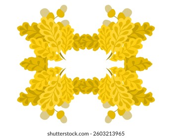 pattern ornament of leaves and acorns simple drawing. flat style tree vector