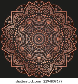 pattern ornament mandala on black background