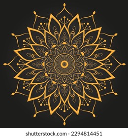 mandala de adorno de patrón sobre fondo negro
