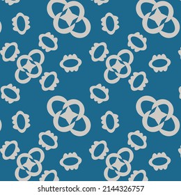 Pattern with an ornament on a blue sea background