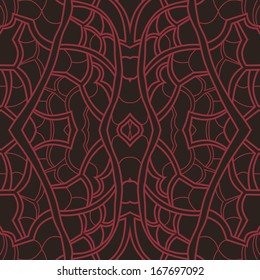 Pattern, ornament red lines on a dark background