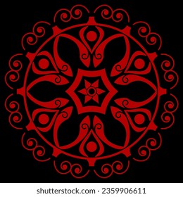 pattern ornament red snowflake for the holiday