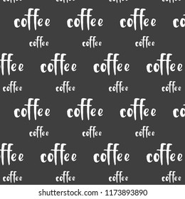 Pattern ornament vector white coffee cafe menu cup of grain inscription word font on black background