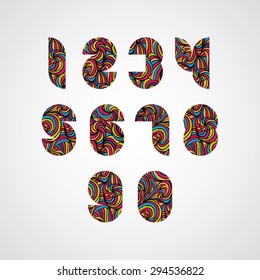 Pattern ornamental colorful abstract numbers. 