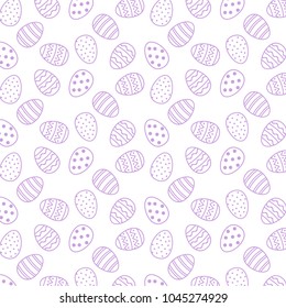 Pattern with ornamental eggs. Easter holiday white background for printing on fabric, paper for scrapbooking, gift wrap and wallpapers.Vector illustration