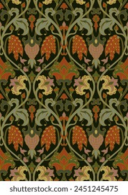 Patrón con flores ornamentales y pájaros. Antiguas color adorno floral. Plantilla para Fondo de pantalla, textil, alfombras y cualquier superficie. 