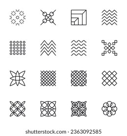 Pattern outline icon set vector illustration