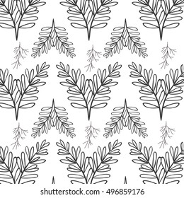 pattern oval leaves and branches