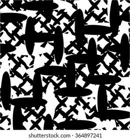 The pattern of the oval mesh, seamless vector background.