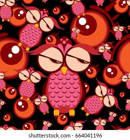 pattern owl graphic cartoon character background