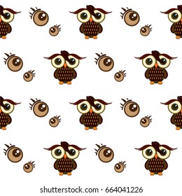 pattern owl graphic cartoon character background