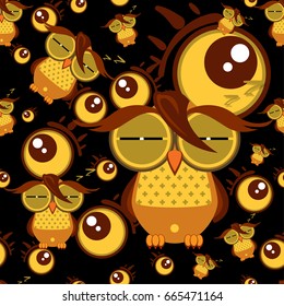 pattern owl graphic cartoon character background
