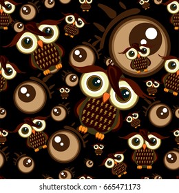 pattern owl graphic cartoon character background