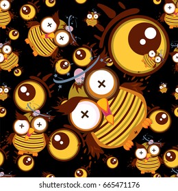 pattern owl graphic cartoon character background