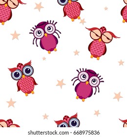 pattern owl graphic cartoon character background