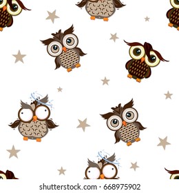 pattern owl graphic cartoon character background