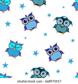 pattern owl graphic cartoon character background