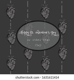 Pattern for packaging or greeting cards for Valentine's Day. heart