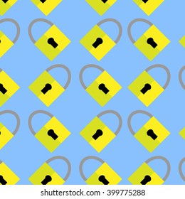 Pattern padlock background. Protection security mechanism, keyhole and lock. Vector flat design illustration