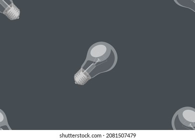 A pattern of painted electric lamps. Seamless pattern. 