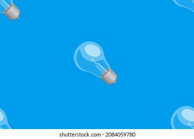 A pattern of painted electric lamps. Seamless pattern. 