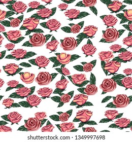 
pattern of painted roses