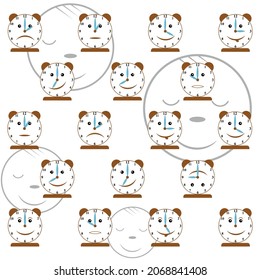 The pattern of paired watches. Find a pair of watches. Vector clock. A task for children.