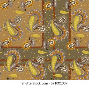 pattern paisley. Ancient decorative flower ornament on a white background, of ornament for fabric, packing paper, the map, the invitation.
