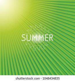 Pattern of palm leaves.Tropical background.Green tropical palm leaf surface texture as background.Vector illustration.