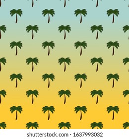 pattern with palm trees with southern warm gradients vector