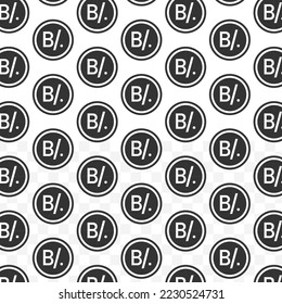 Pattern of Panama Balboa coin in white background with mini doodle (icons). Vector Illustration