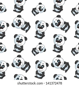 pattern of a panda on a white background