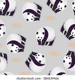 The pattern of pandas seamless pattern bears. Vector illustration.