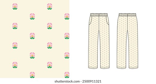 Pattern pants, Fabrics with various patterns and colors For sewing into pants