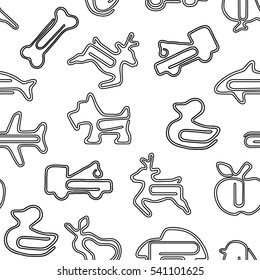 Pattern paper clip on white background isolated
