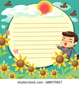pattern paper for short note, letter paper, writing, record. Illustration vector