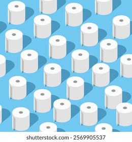 Pattern Paper Toilet with theme soft blue