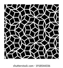 pattern parquet and penrose mosaics. black vector