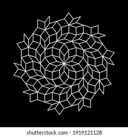 pattern parquet and penrose mosaics. black vector