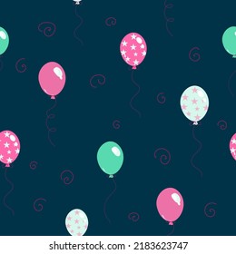 Pattern with party ballons. Vector art