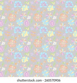 Pattern of pastel colors on a gray background. Vector illustration
