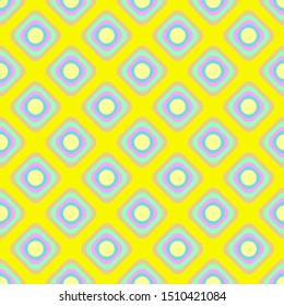 Pattern from pastel colors on yellow background. Template print for fabric.