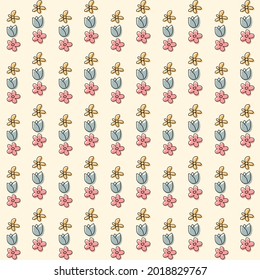 Patrón flores pastel.papel tapiz vectorial e ilustración.