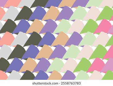 Pattern with pastel on a transparent background vector Colorful tones, green, red, pink, yellow. Geometric, diamond shape, triangle.
