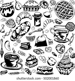 pattern of pastry icons