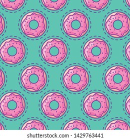 pattern patches of delicious and sweet donuts